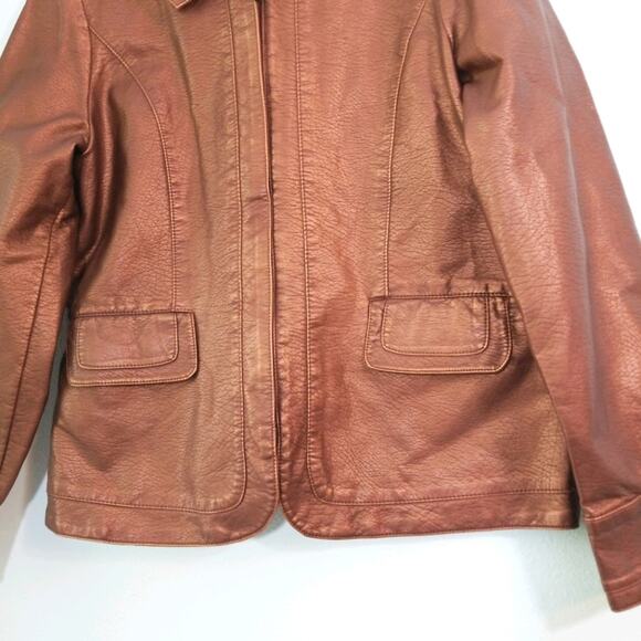 Susan Graver copper vegan leather jacket M - Picture 4 of 10